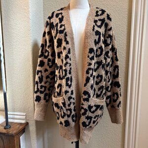 Barefoot Dreams Leopard Print Cardigan Size Large